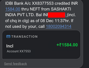 Payment ₹750