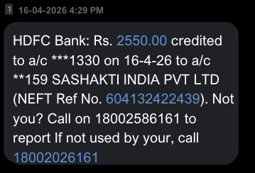 Payment ₹3,200